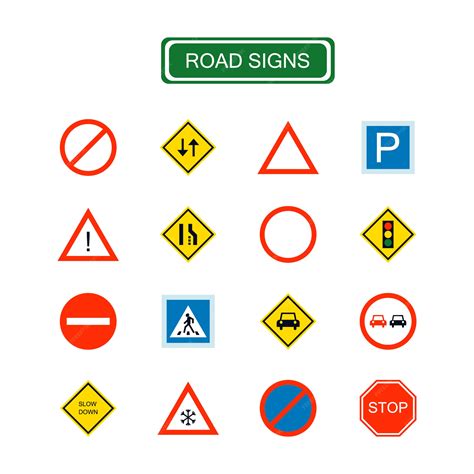 Premium Vector | Isolated road signs for any purpose. Warning sign ...