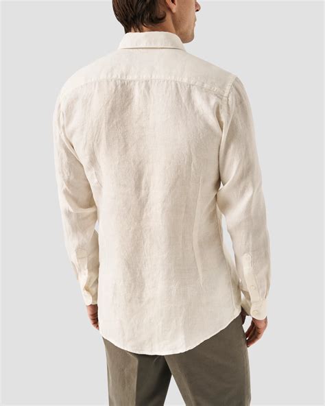 White Linen Twill Shirt - Eton