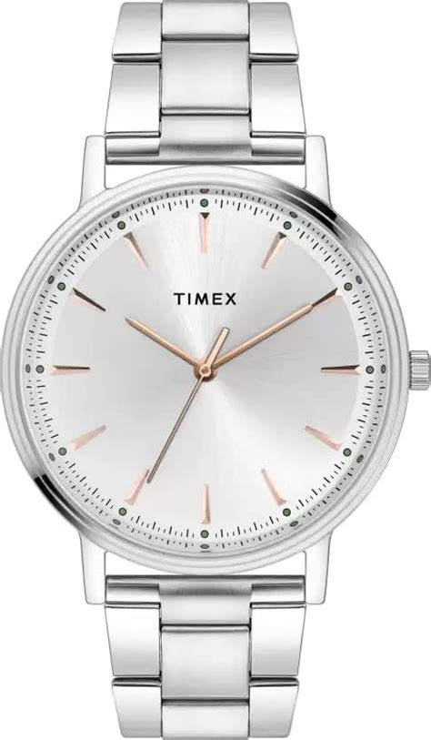 TIMEX Analog Watch for Man with Silver Round Dial & Silver Stainless ...