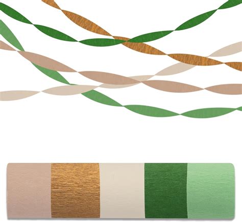 GCB 5 Rolls Olive Green Khaki Crepe Paper Streamers for India | Ubuy