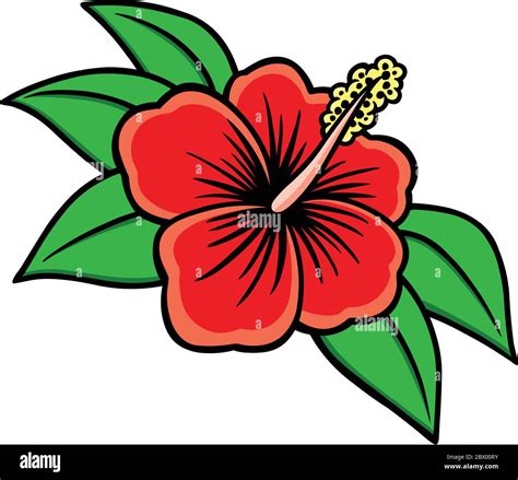 Clipart Hibiscus Flower Hibiscus Flower Cartoon Icon Set. Illustration