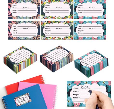 CLICKEDIN (Pack of 80pcs) School Copy Notebook Name Stickers Attractive ...
