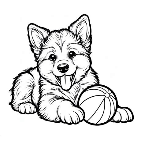 German Shepherd Puppy Coloring