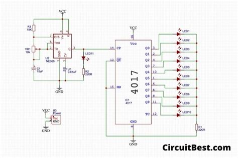 Image result for LED Circuit Using 4017 PCB Layout