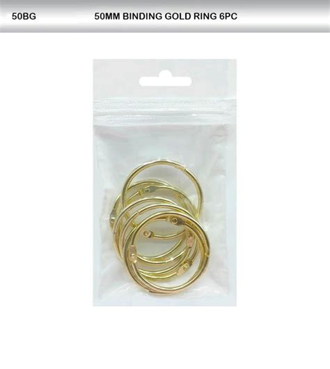 Book binding scrapbook rings Gold 50Mm Ring 6Pc (50Bg) – Inkarto