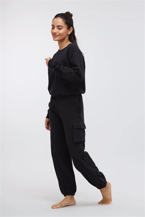 Jet Black Terry Jogger Set – NeceSera