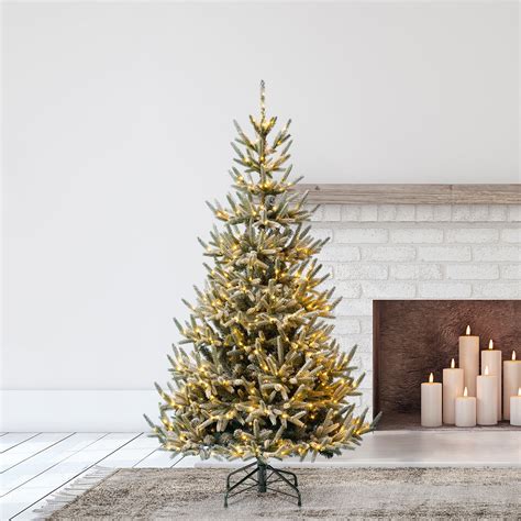 Buy Home Heritage Snowy Abies Pine 6 Foot Prelit Artificial Christmas ...