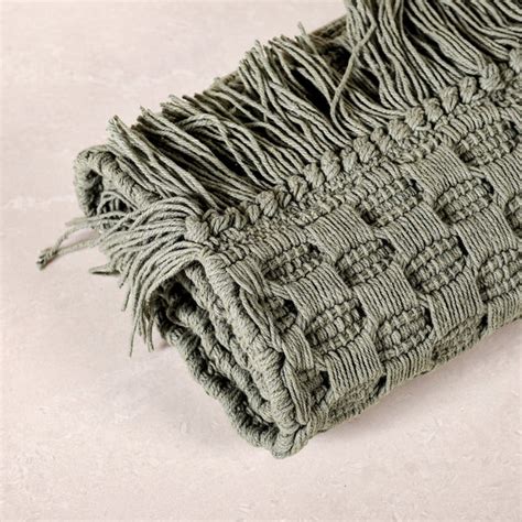Sage Green Handcrafted Waffle Weave Cotton Floor Mat 37x20 Inch Online ...