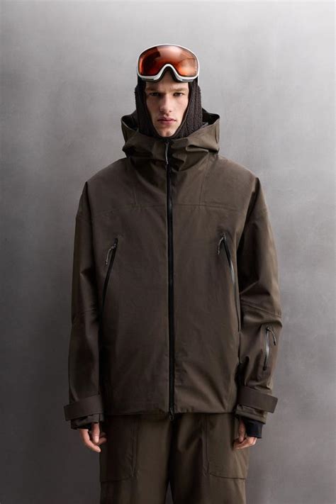 RECCO® WATERPROOF SKI PUFFER JACKET - Brown | ZARA India