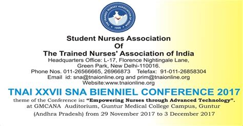 TNAI XXVII SNA BIENNIEL CONFERENCE 2017