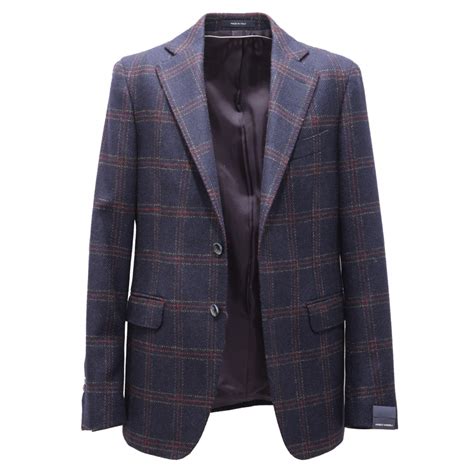 3037AG giacca uomo ANGELO NARDELLI blue/red/yellow check wool jacket man