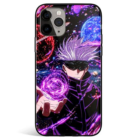 Jujutsu Kaisen Gojo Hollow Purple Tempered Glass Soft Silicone iPhone ...