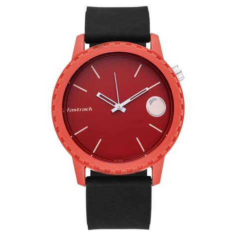 Fastrack Quartz Analog Red Dial Silicone Strap Watch for Unisex