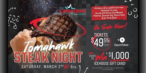 Tomahawk Steak Night | The Canadian Icehouse, The Canadian Icehouse ...
