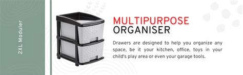 IMMERSE Stone Multi 2 XL Plastic Modular Drawer System for Home, Office ...