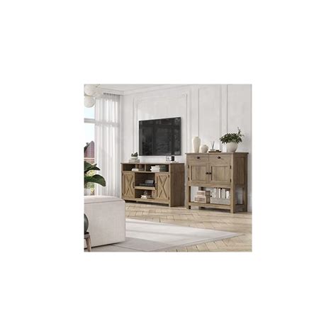 Buy HOSTACK Farmhouse Console Table with 2-Door Cabinet & 2 Drawers ...