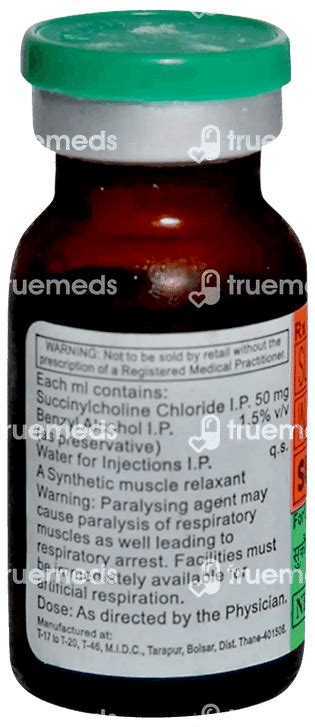 Sucol 50 Mg Injection 10 Ml - Uses, Side Effects, Dosage, Price | Truemeds