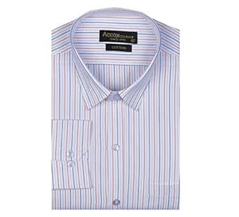 ACCOX Men's Striped Full Long Sleeves Regular Fit Cotton Formal Shirts ...