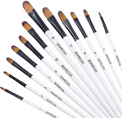 GETHPEN Filbert Paint Brushes Set, 12 PCS Artist Brush for Acrylic Oil ...