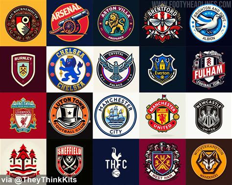All Premier League Club Logos Redesigned by Chat GPT - Footy Headlines