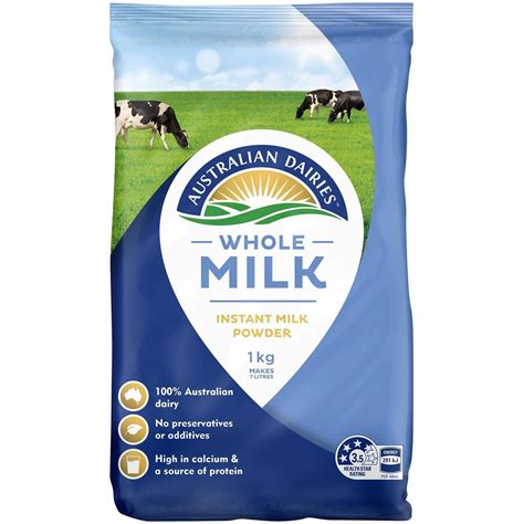 Australian Dairies Whole Milk Powder 1kg | Woolworths