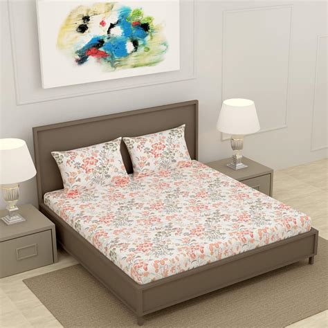 Divine Casa 144 TC Pure Cotton Bed Sheet King Size Bed for Every Day ...