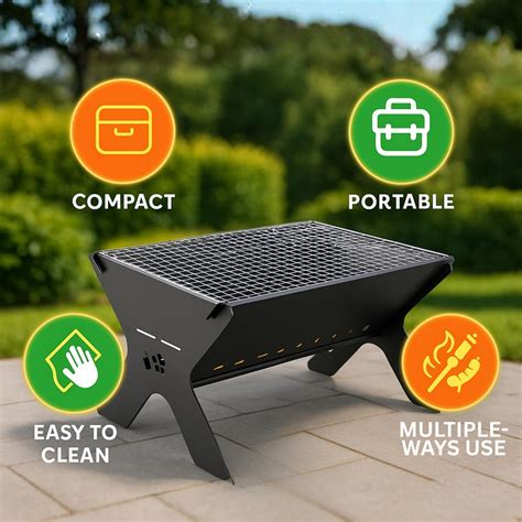 Portable Charcoal Barbeque Grill – High-Quality Net & Fast Setup – Ecofynd