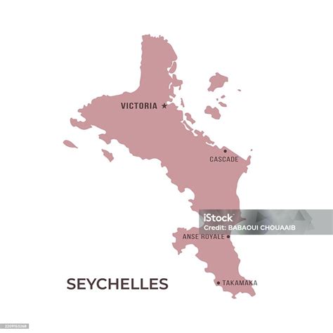 Map Of Seychelles With Regions Borders And Famous Cities Stock Illustration - Download Image Now ...