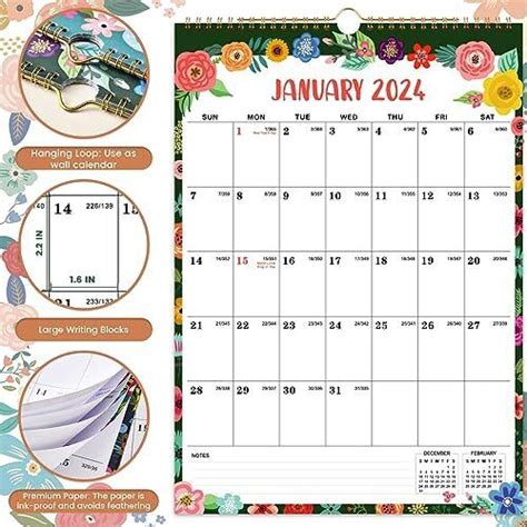 Feteulo 2024 Calendar - 2024 Wall Calendar Jan 2024 - Dec India | Ubuy