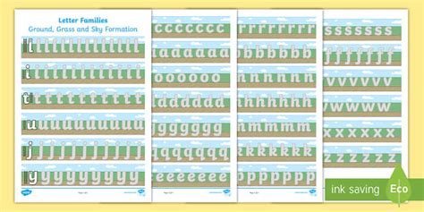 Letter Families Ground Grass and Sky Formation on Worksheets - Ladder ...
