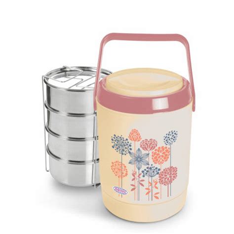 Asian Prestige 4 Containers Family Size Inner Stainless Steel Lunch Bo ...