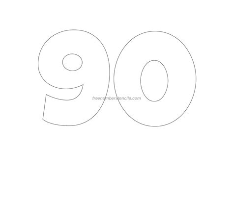 Free Giant 90 Number Stencil - Freenumberstencils.com