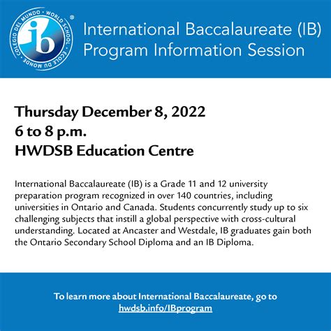 Learn About International Baccalaureate at December 8 Information Night ...