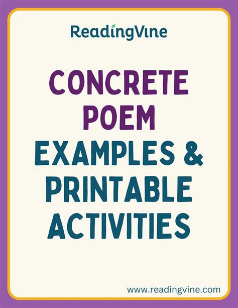 Concrete Poem Examples and Activities - ReadingVine