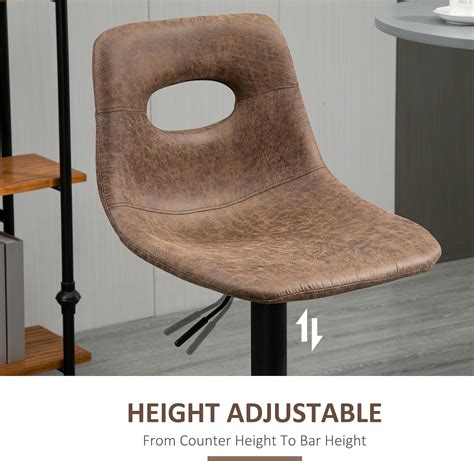 HOMCOM Bar Stools Set of 2, Adjustable Breakfast India | Ubuy