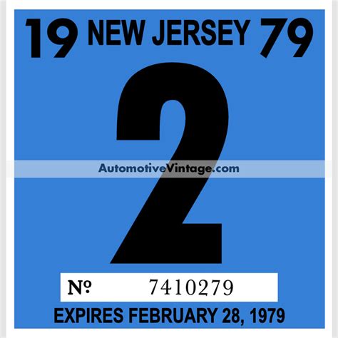 Vintage 1979 New Jersey Windshield Inspection Sticker – Automotive Vintage