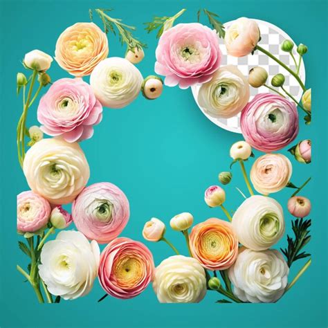 Round corner frame from roses flowers | Premium AI-generated PSD