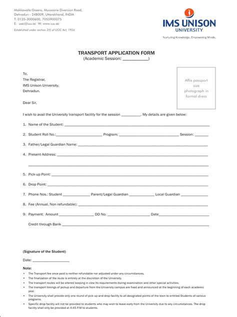 Transport Manager Application Form 的图像结果
