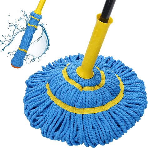 "KeFanta Microfiber Head Self-Wringing Twist Mop, 57"" Long Handle ...