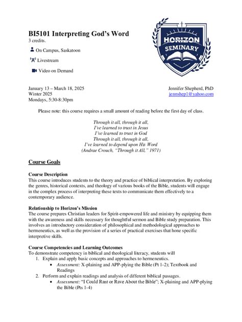 Fillable Online Interpreting God’s Word Fax Email Print - pdfFiller