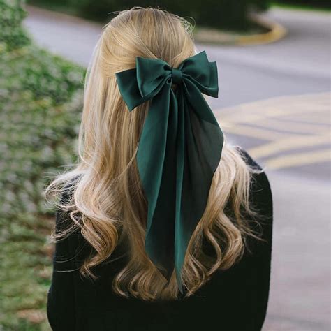 WHISKET - Hair Bow Clip, Big Satin Layered Hair Accessories for Women ...