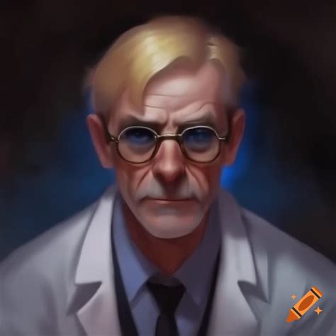 Concept art portrait sketch of middle-aged german scientist with ...