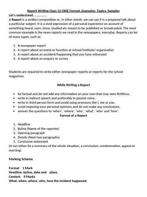 Image result for Report Writing Class 12