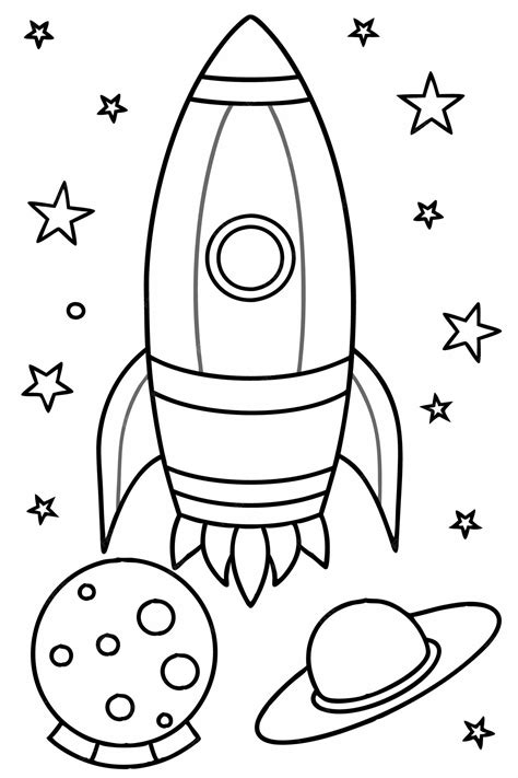 Spacethemed coloring pages for kids | Premium AI-generated vector