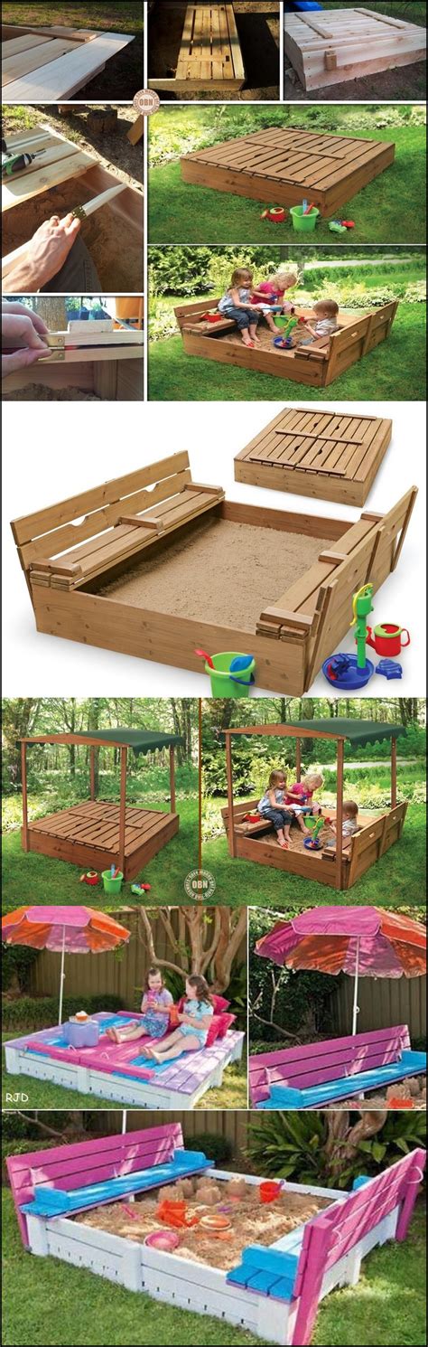 Wonderful DIY Sandbox with cover