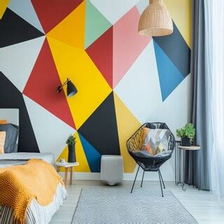 Multicoloured Contemporary Striped Wall Design For Kids Rooms