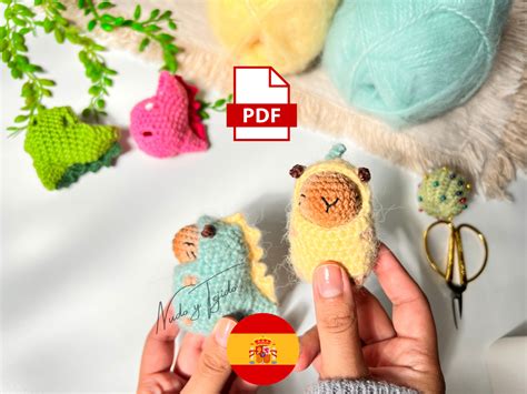 Patrón Disfraz Dinosaurio para Capibara Amigurumi PDF English, Español ...