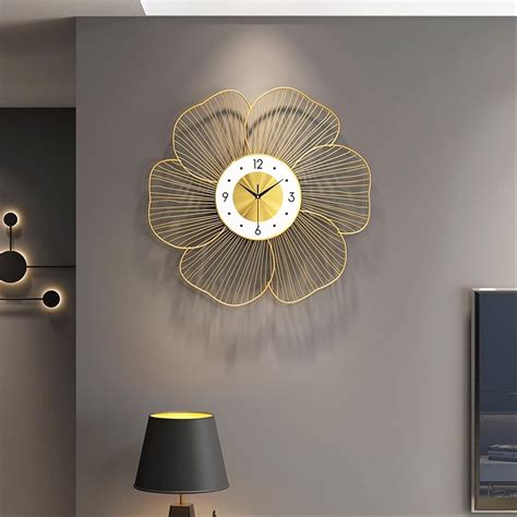 Buy FUNTEREST Gold Handmade Metal Wall Clock Wire Design, Silent ...