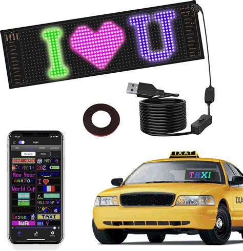 Bluetooth App Control LED Car Sign,Programmable Flexible USB 5V LED ...