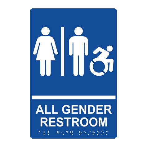 ARCGENNEUTRALBR | Wheelchair Accessible All Gender Restroom Wall Sign ...
